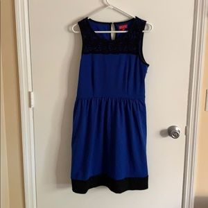Blue and black dress